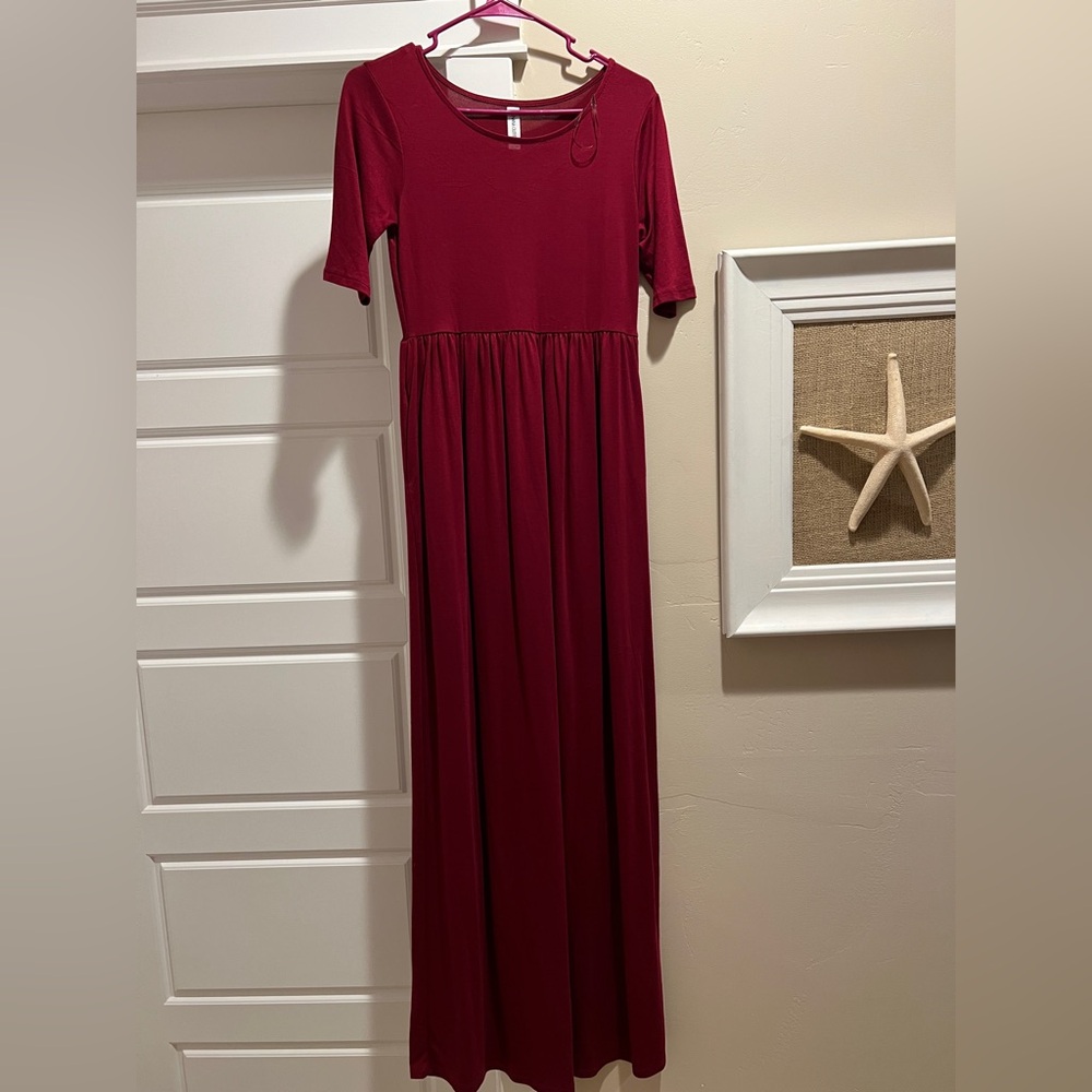 Dark Red Maxi Dress